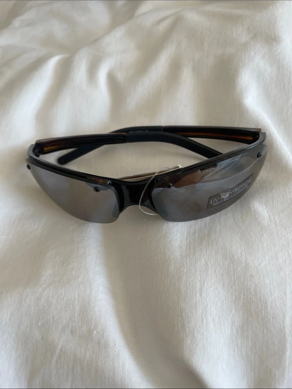 Womens Black Ski Wrap Sunglasses - UV Protection